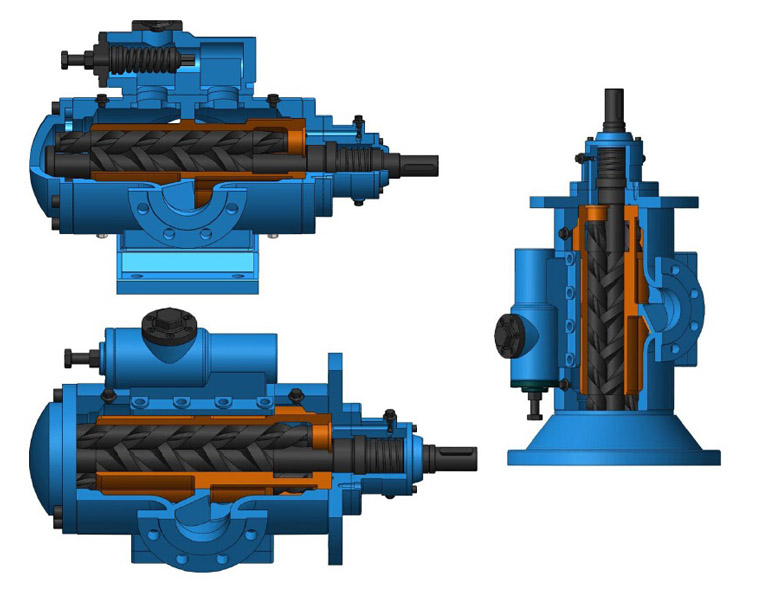 三螺(luo)杆泵内(nei)部結構(gou)圖